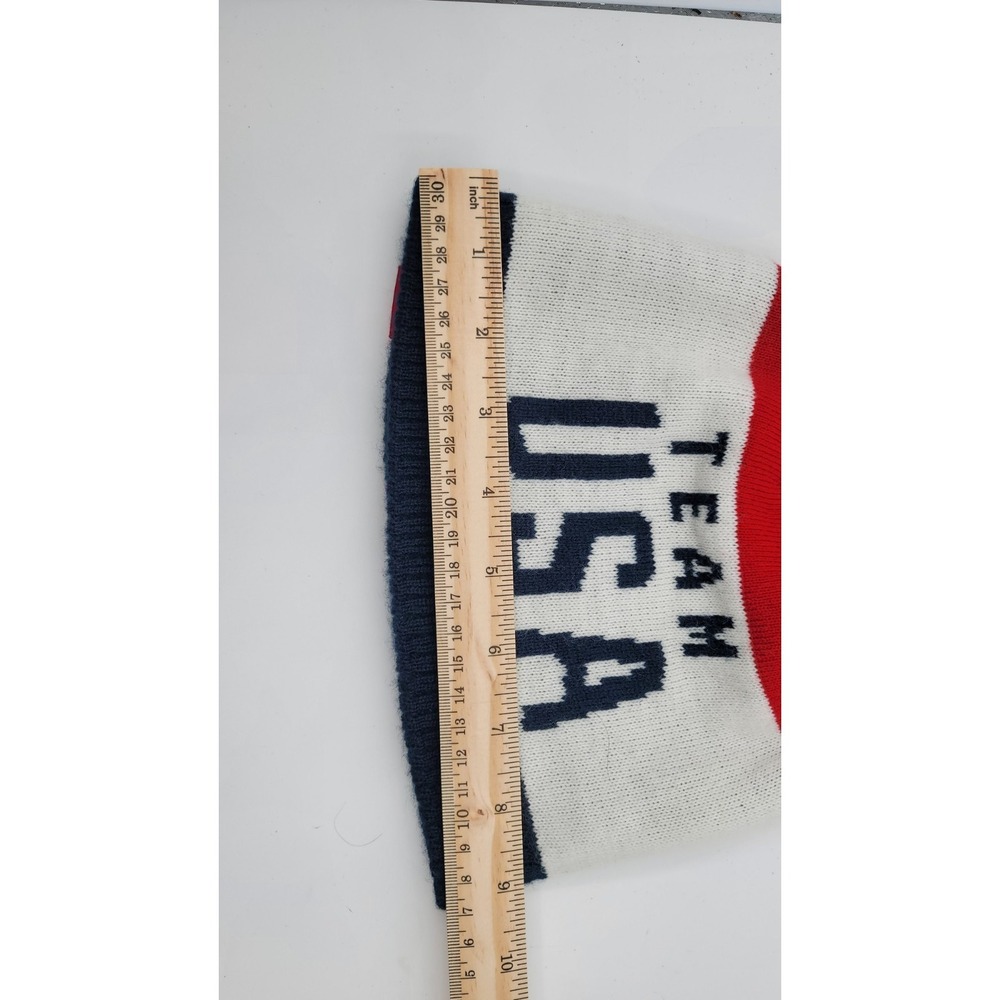 Team USA Olympic Beanie Knit Hat Red Wht Blue Flag  Ski Snow Cross Country Skate - Picture 7 of 7